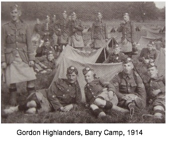 Gordon Highlanders at Barry Camp 1914